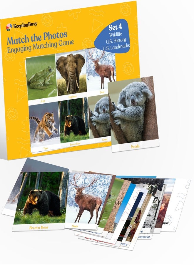Keeping Busy Match The Photo Game with Fun Facts Set 4 Matching Games for Adults | Dementia Activities for Seniors | Activities for Dementia Patients | Alzheimers Activities for Elderly with Dementia - Image 1